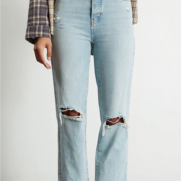 PacSun Eco Light Blue Distressed Dad Jeans - Picture 3 of 6